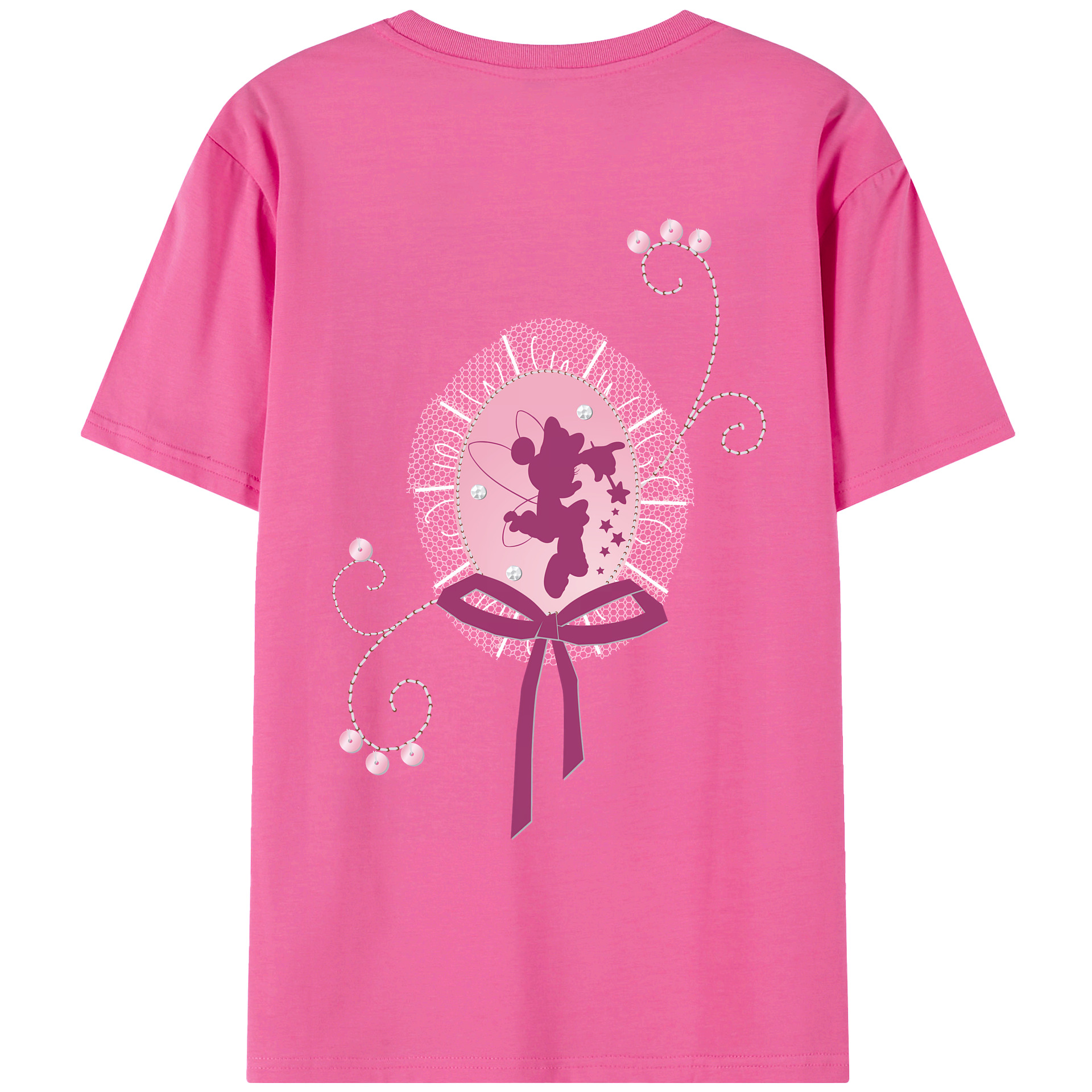 （画像用） ミッキーマウス Mickey Mouse レディース半袖Tシャツ(バックプリント)
